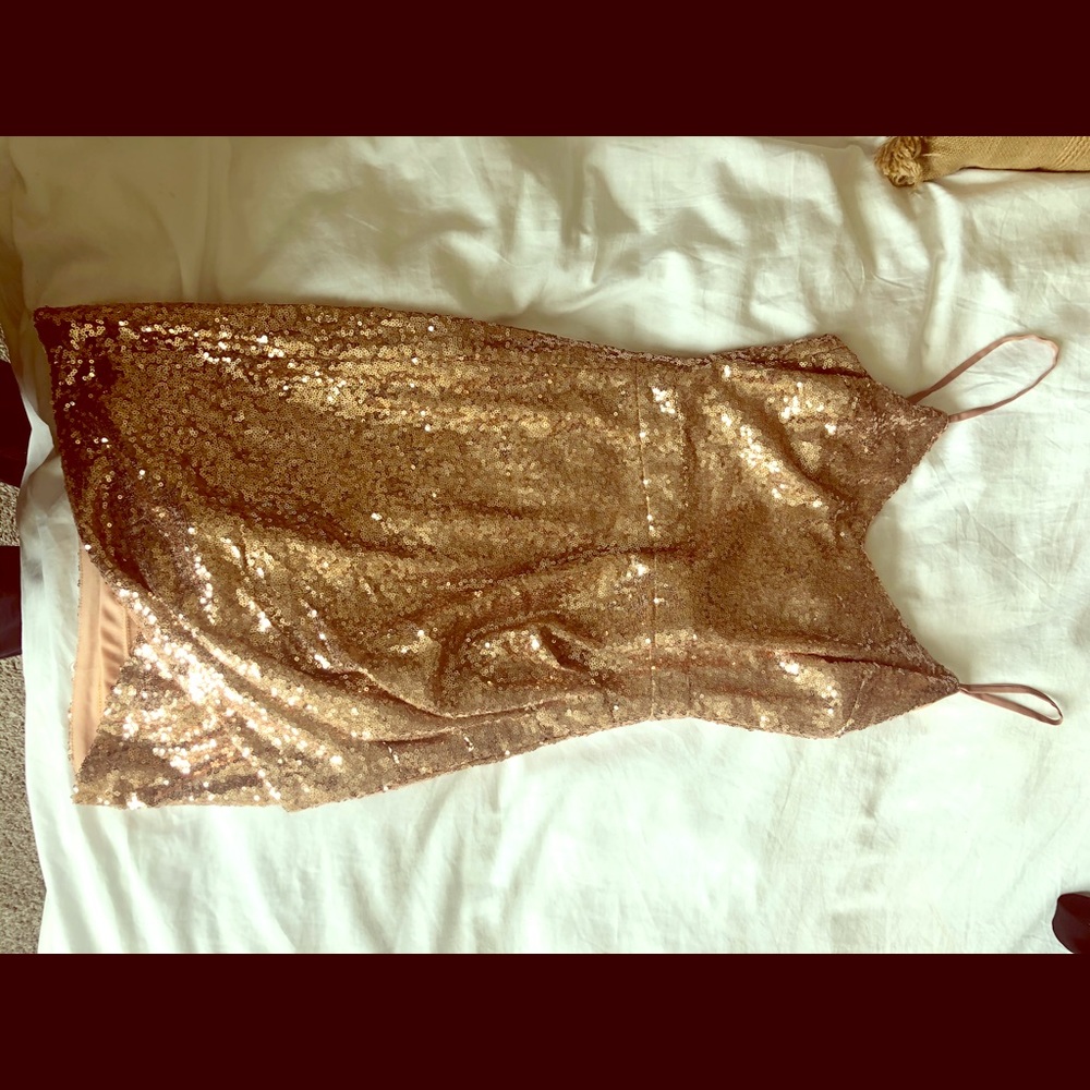 Dainty Hooligan gold sequin dress size small